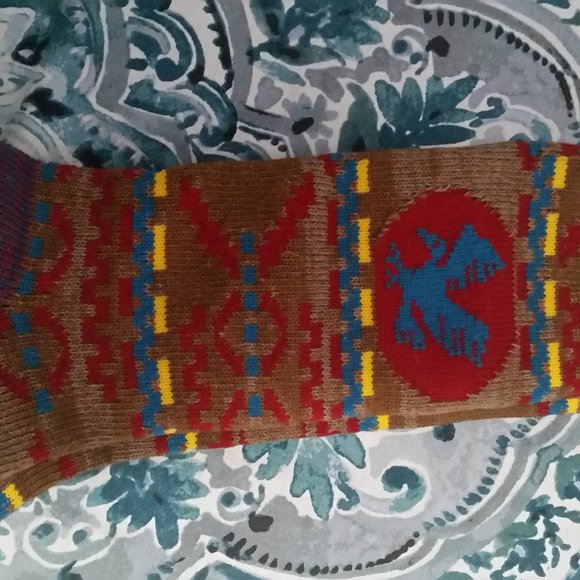 Free with Purchase. Cotton Socks Brown/Blue/Red/Yellow  Size 9-11 NWOT - Picture 2 of 3